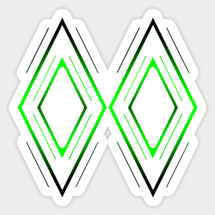 Cross and diamonds green gradient Sticker